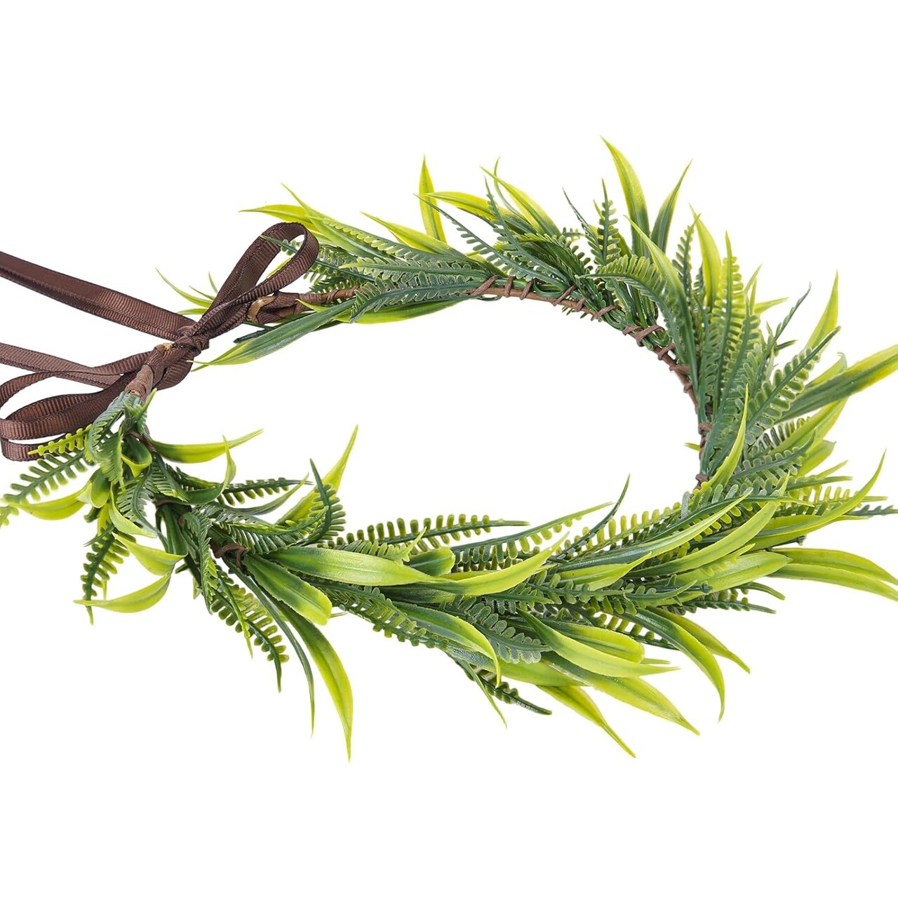 Artificial Tropical Green Leaf Headpiece Hawaii Floral Headdress for Girls Women Hawaii Decor Summer Beach Party Costume Accessories